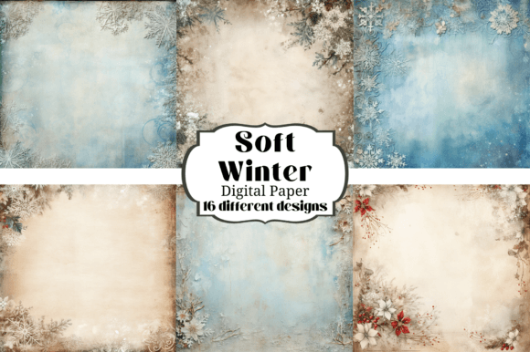 16 Soft Winter Digital Paper Backgrounds: Gentle Textures for Creative Projects