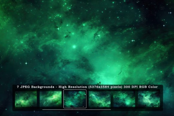 7 Green Galaxy Sky Textures: Elevate Your Digital and Print Projects