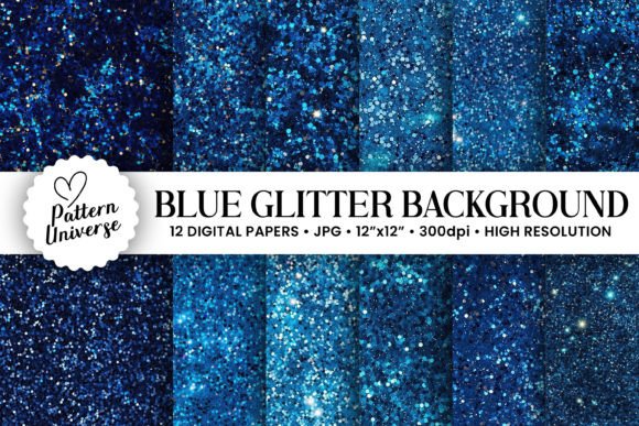Blue Glitter Seamless Backgrounds: Digital Sparkle for Modern Projects