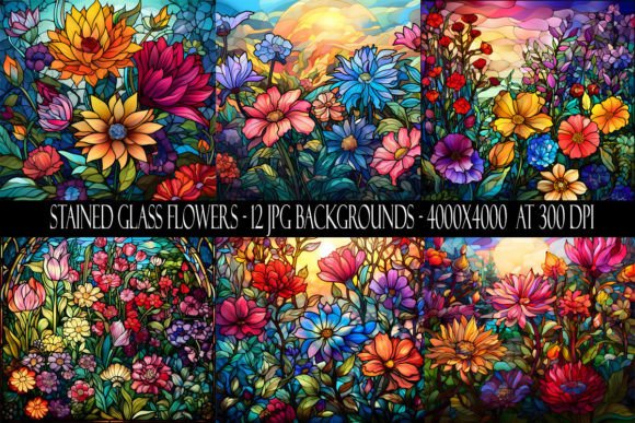 Captivating Stained Glass Flower Backgrounds