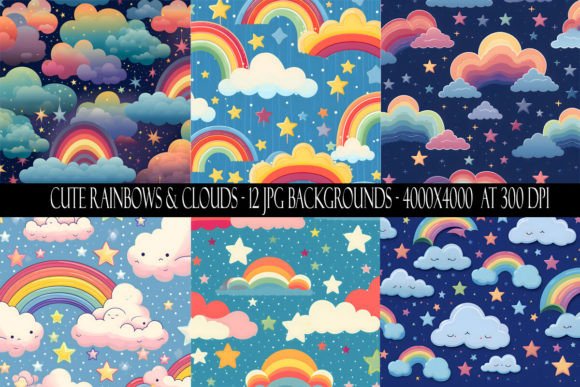 Charming Rainbows and Clouds Backgrounds for Your Projects