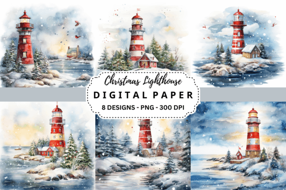 Christmas Lighthouse Backgrounds: A Guide for Designers