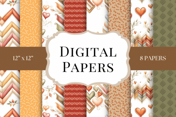 Cozy Earthy Heart Backgrounds for Autumn Crafts