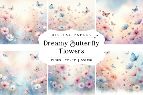 Dreamy Butterfly Flowers Backgrounds for Enchanting Designs