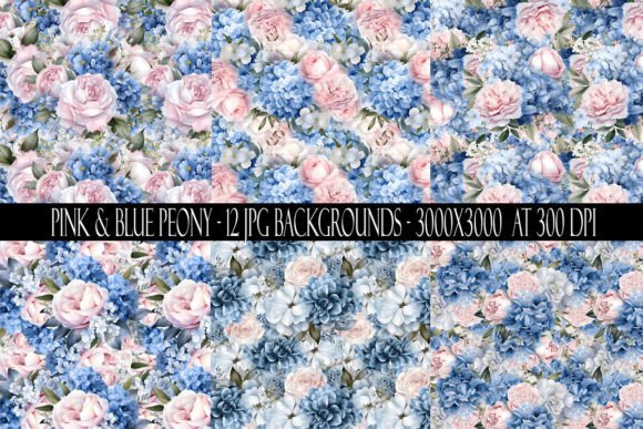 Elevate Your Projects with Pink and Blue Peony Backgrounds
