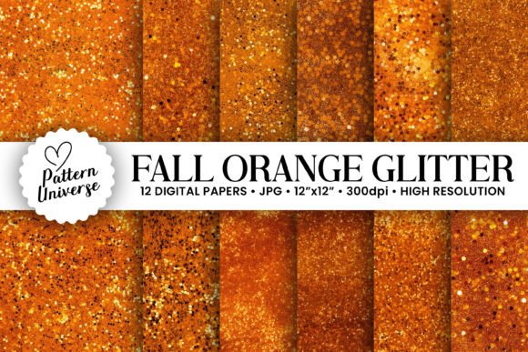 Fall Orange Glitter Seamless Backgrounds: A Designer's Autumn Palette