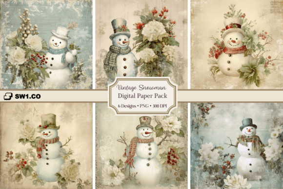Infuse Your Designs with Nostalgic Charm Using Vintage Christmas Snowman Backgrounds