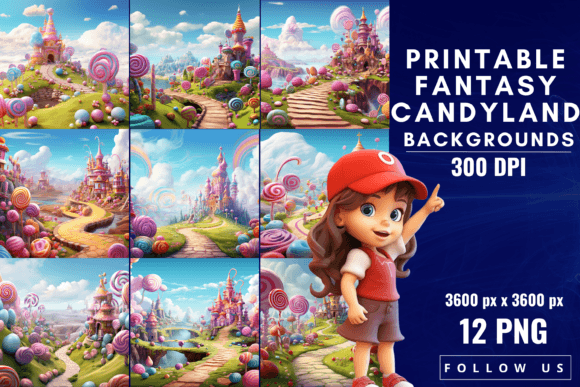 Printable Fantasy Candyland Backgrounds: A Sweet Design Asset