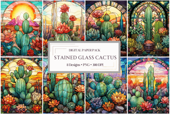 Stained Glass Cactus Backgrounds: A Designer's Guide