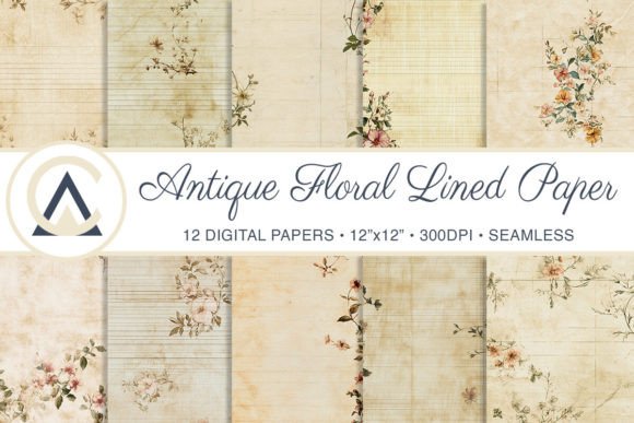 Timeless Charm for Modern Projects: Antique Floral Writing Paper Backgrounds