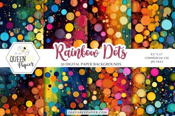 Unlock Creative Potential with Rainbow Dot Digital Paper Backgrounds