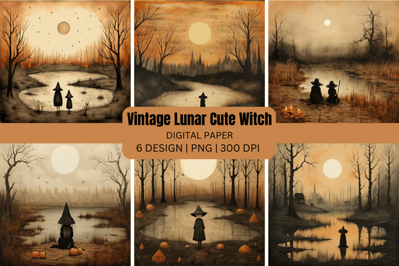 Unveiling the Magic of Vintage Lunar Cute Witch Backgrounds