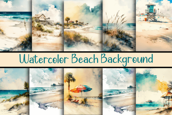 Watercolor Beach Backgrounds: Infuse Your Projects with Coastal Calm