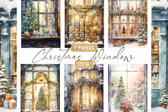 Watercolor Christmas Window Backgrounds: A Designer's Cozy Toolkit