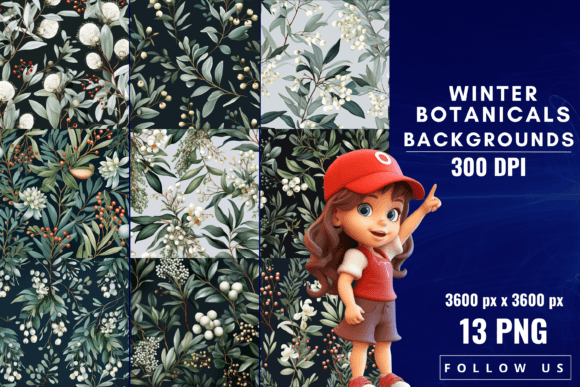 Winter Botanicals Backgrounds: Elevate Your Seasonal Designs