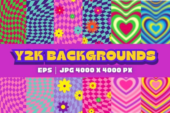 Y2K Groovy Backgrounds Pack: Reviving Retro Psychedelic Vibes